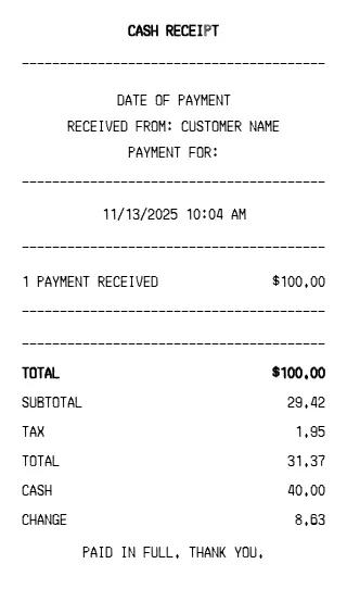 Cash Receipt