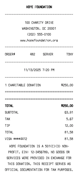 Donation Receipt
