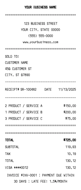Invoice Receipt