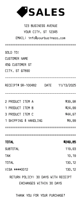 Sales Receipt